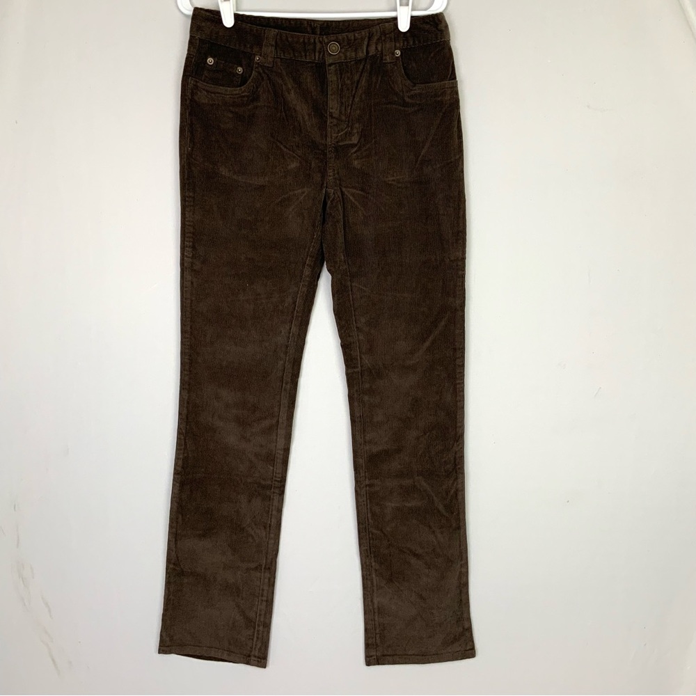 Garnet Hill Sz 4 Five Pocket Brown Straight Leg Corduroy Jeans Pants